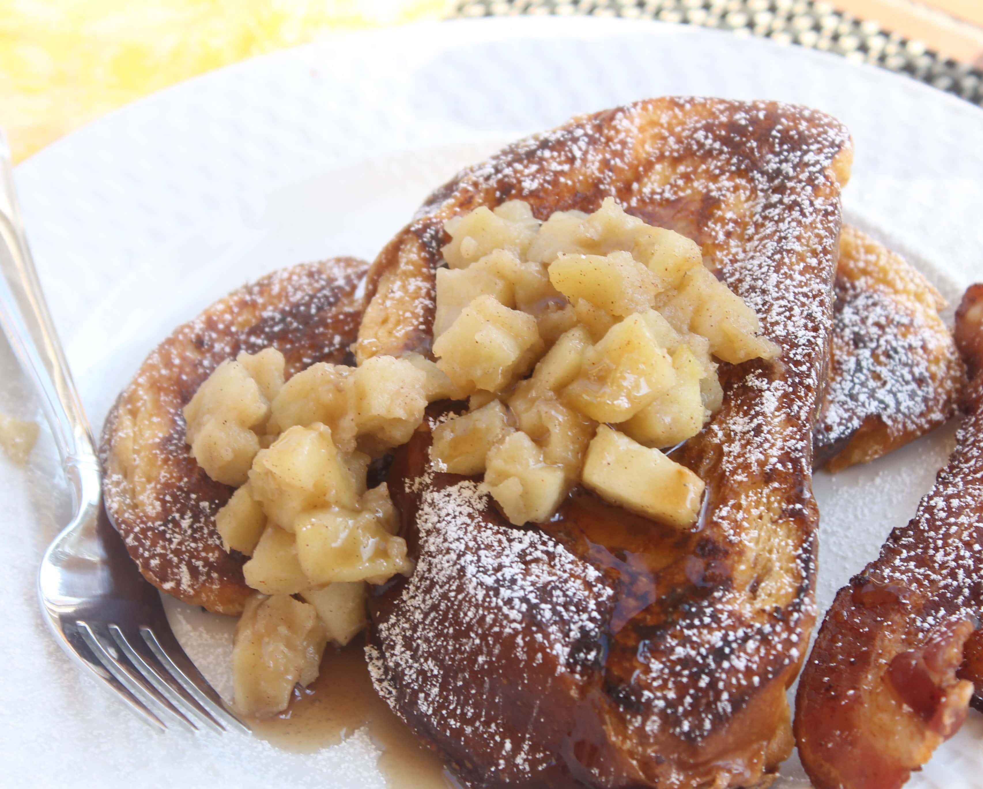 Brandy Soaked French Toast with Apple Compote Cooking for Keeps