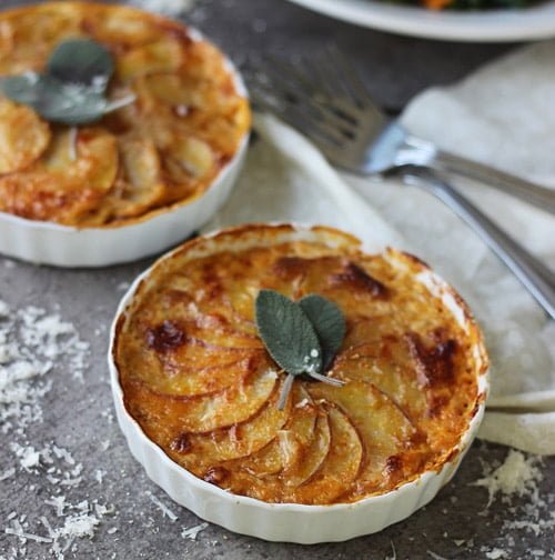 Individual Pumpkin and Potato Gratins with Gruyère and Sage Cooking