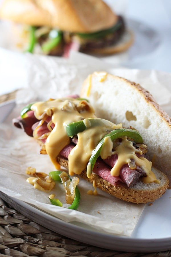 Lightened-Up Roast Beef, Pepper and Cheddar Sandwiches ...