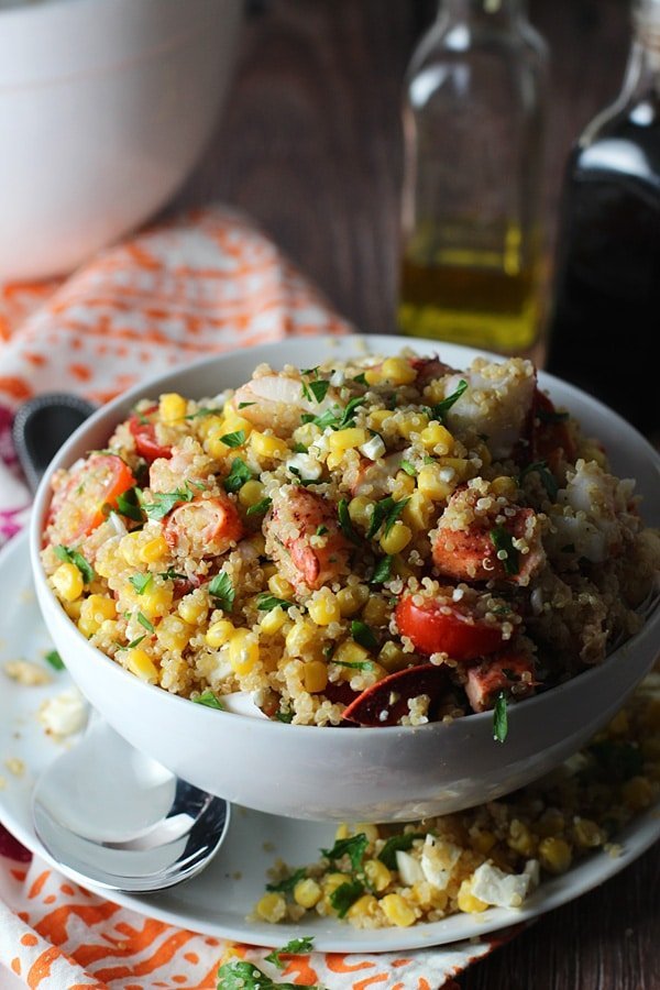 Lobster, Corn and Quinoa Salad with Lime Vinaigrette