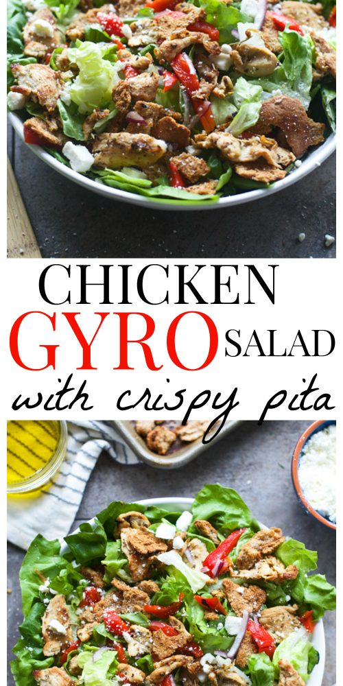 Chicken Gyro Salad with Crispy Pita Cooking for Keeps
