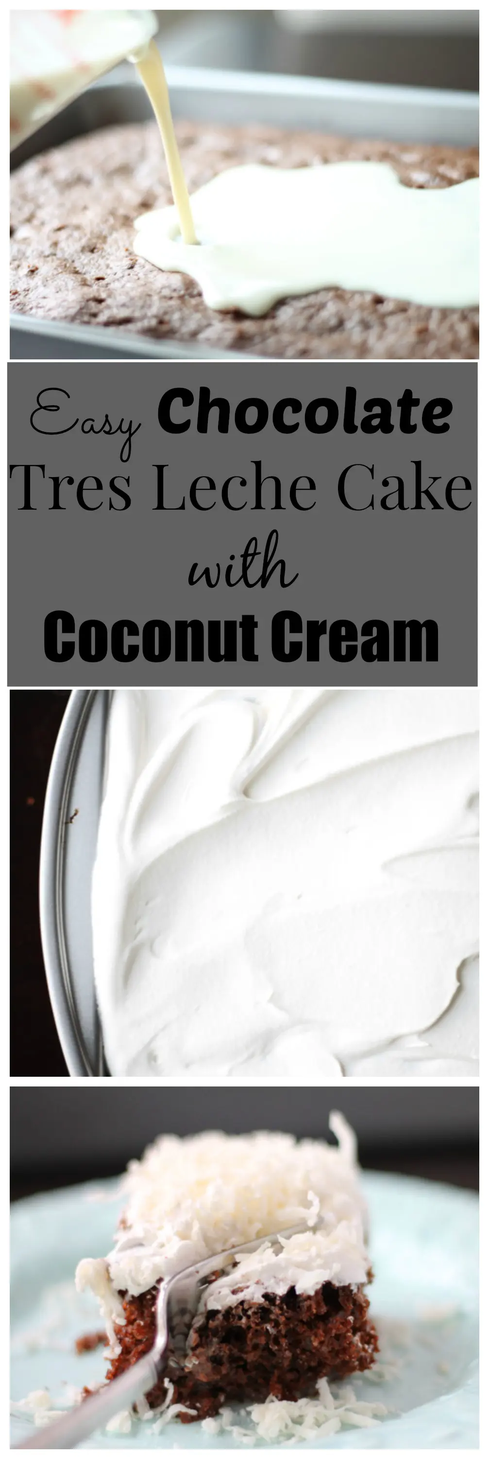 Easy Chocolate Tres Leche Cake with Coconut Cream