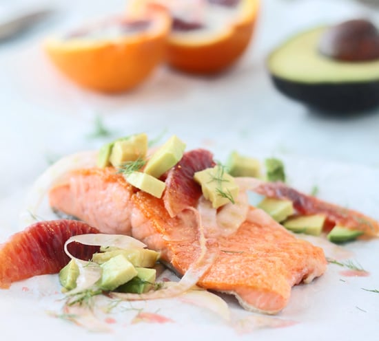 Salmon with Fennel, Avocado & Blood Orange Vinaigrette