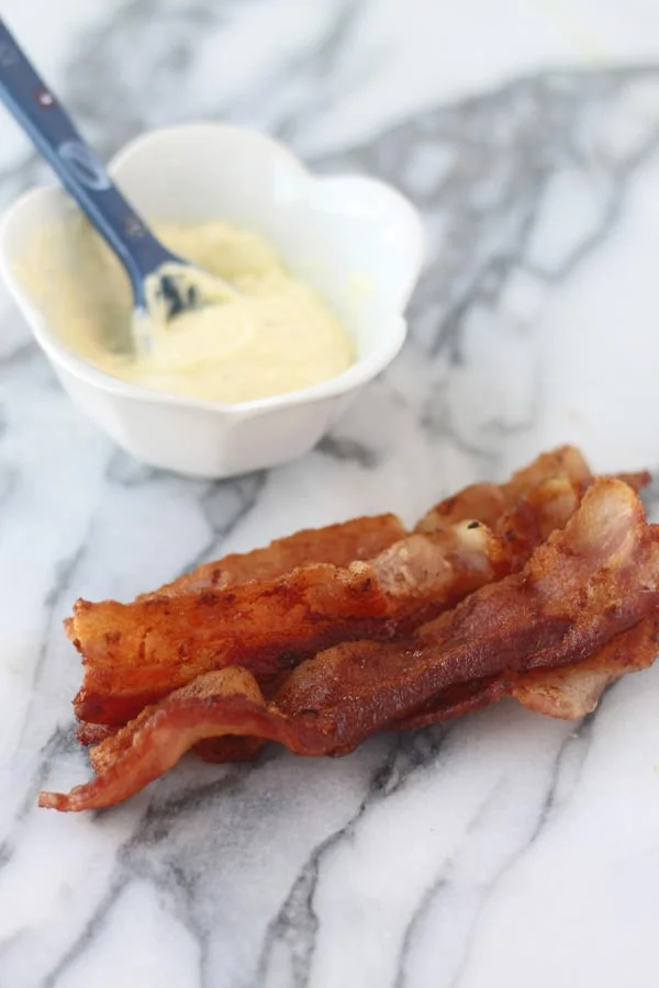 Fried Avocado Sandwiches with Bacon and Homemade Lemon Aioli