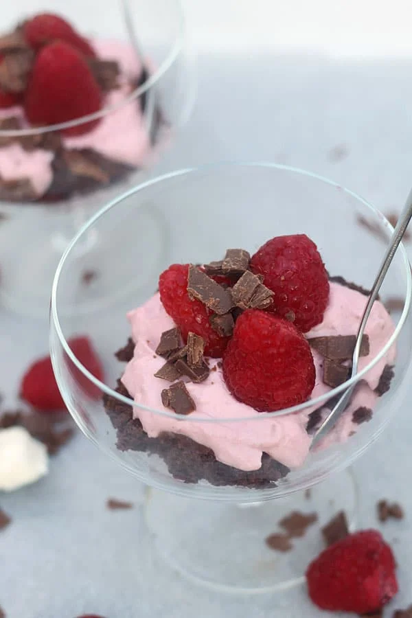 Raspberry Cheesecake Brownie Triffle
