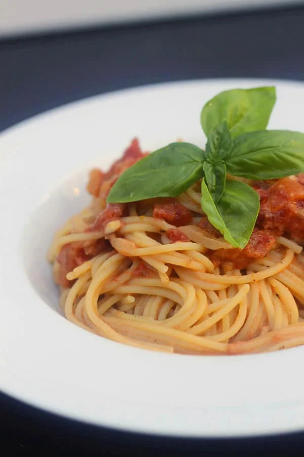 Angel Hair alla Sweet Vermouth with Goat Cheese and Basil