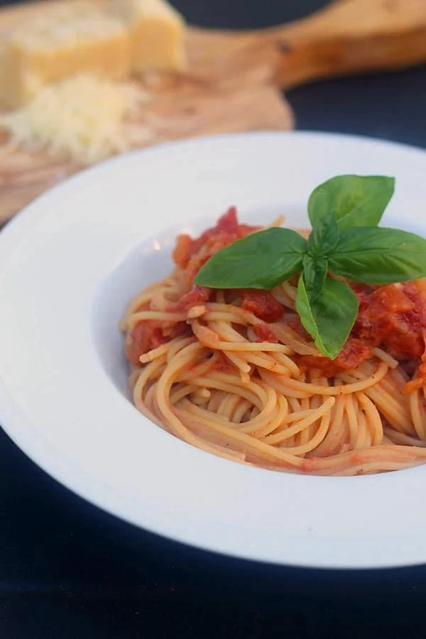 Angel Hair alla Vermouth with Goat Cheese and Basil