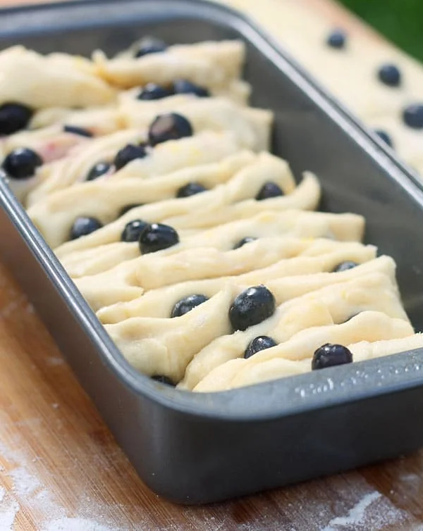 Blueberry Lemon Pull-Apart Bread Pre-Bake