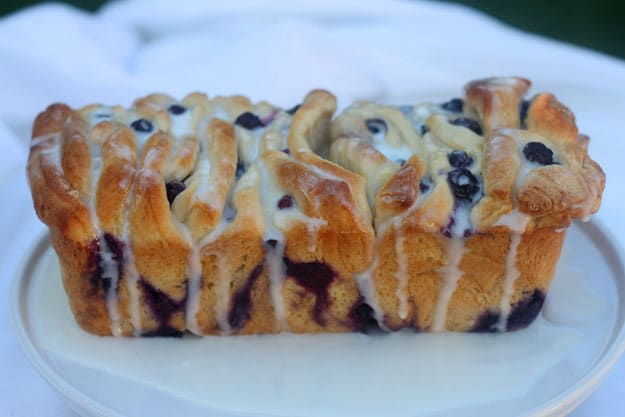 Blueberry Lemon Pull-Apart Bread with Blueberry Compote