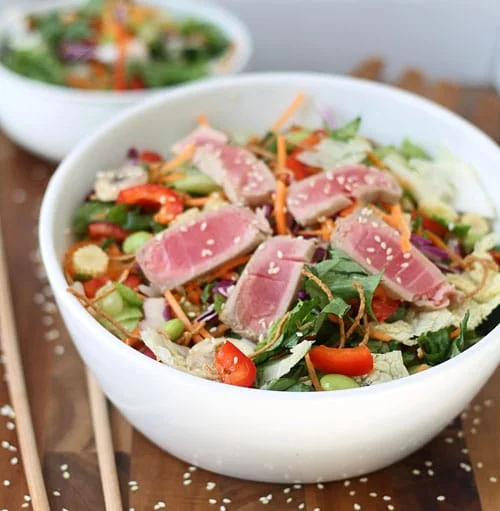 Ahi Tuna Salad with Sesame Ginger vinaigrette PS