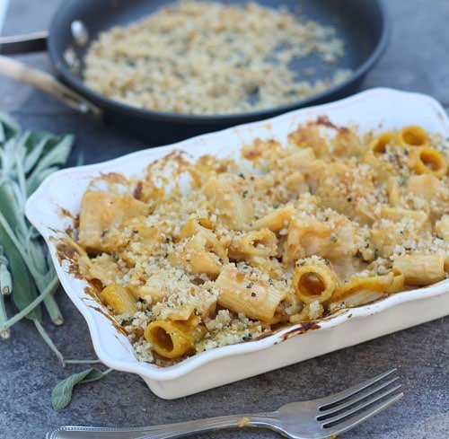 Brown Butter Pumpkin Mac and Cheese with Sage Parmesan Breadcrumbs PS2