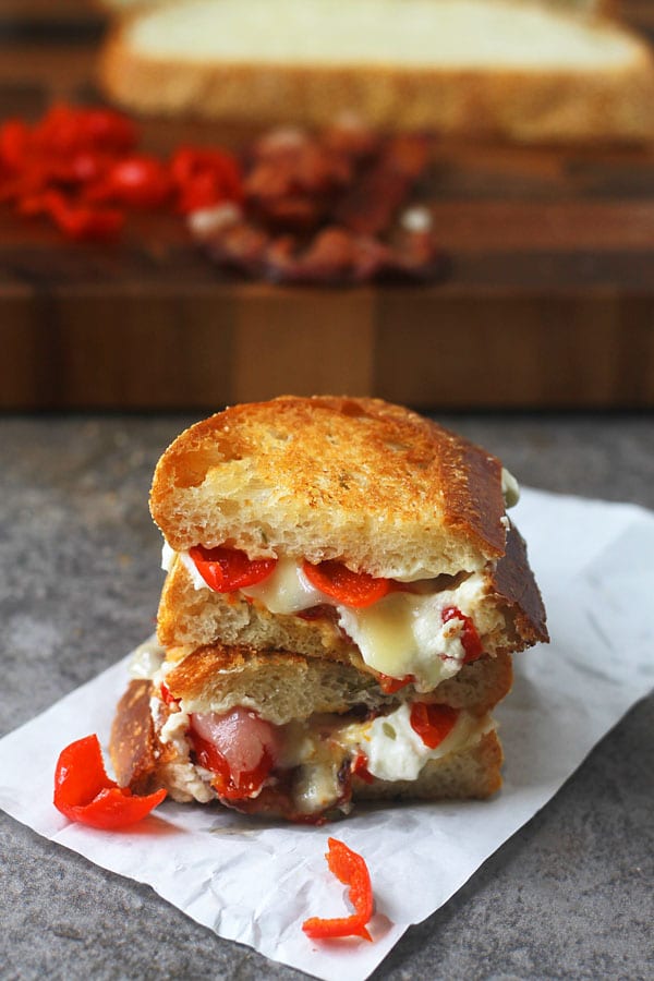 Peppadew Pepper, Goat Cheese and Bacon Grilled Cheese 4
