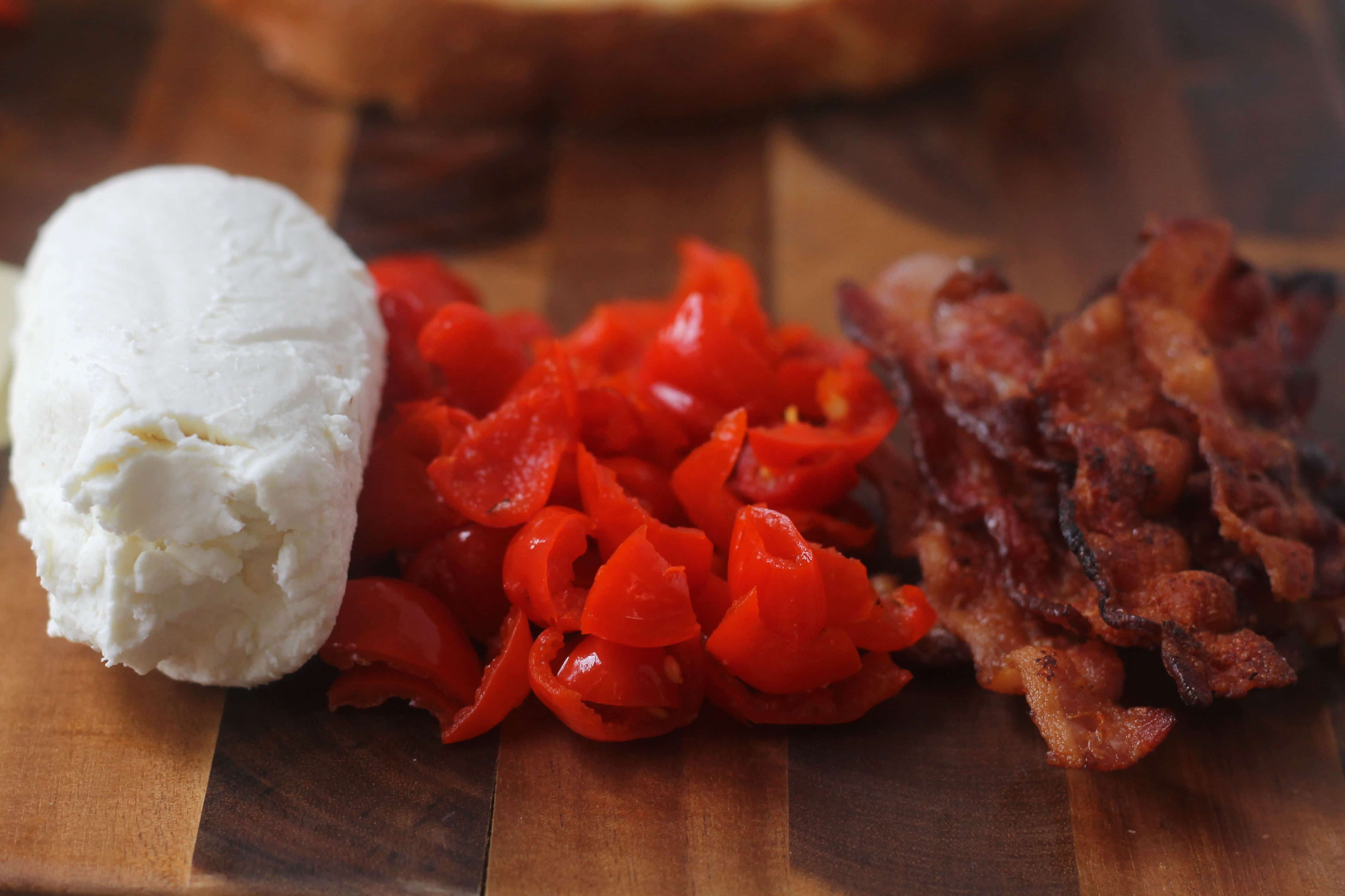 Peppadew Pepper, Goat Cheese and Bacon Grilled Cheese Ingredients
