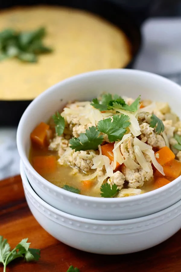 Roasted Poblano Chicken Chili 