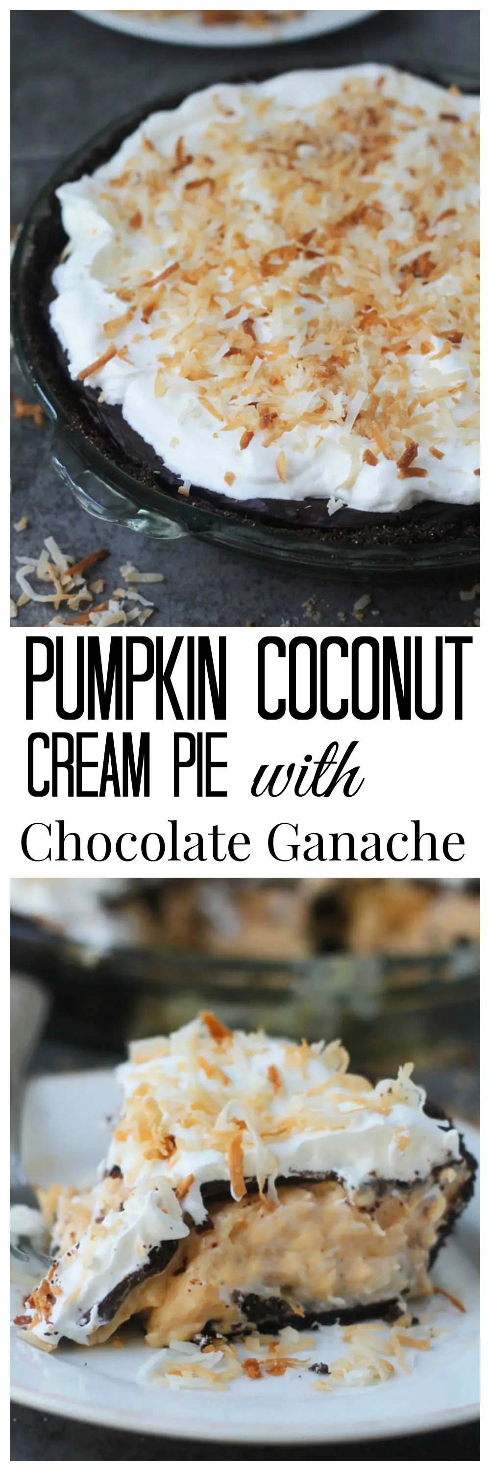 Pumpkin Coconut Cream Pie with Chocolate Ganache