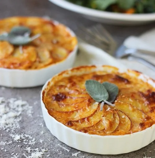 Pumpkin and Potato Gratin with Gruyèreand Sage PS