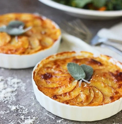 Pumpkin and Potato Gratin with Gruyèreand Sage PS