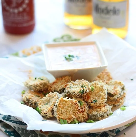 Baked Fried Pickles with Homemade Sirracha Ranch PS1