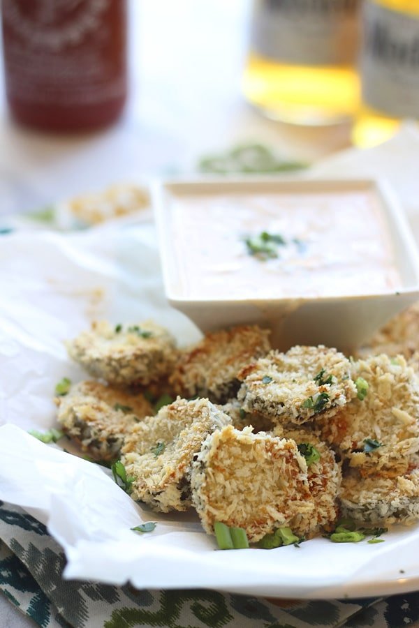 Baked Fried Pickles with Sirracha Ranch 3