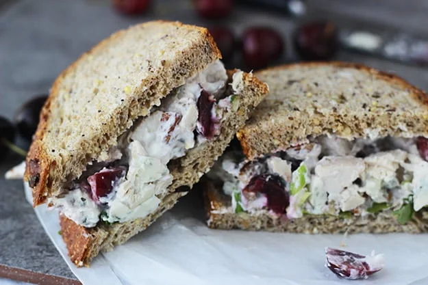 Lightened Up Chicken Salad with Bing Cherries, Pecans and Blue Cheese 3