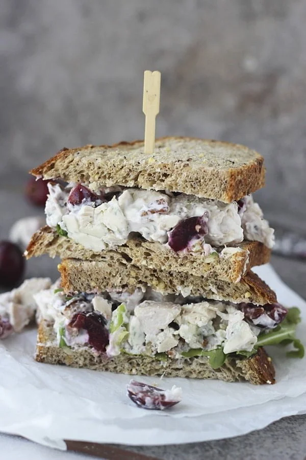 Lightened Up Chicken Salad with Bing Cherries, Pecans and Blue Cheese 4