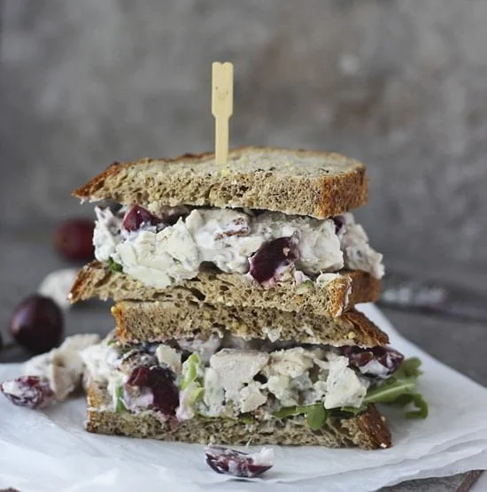 Lightened Up Chicken Salad with Bing Cherries, Pecans and Blue Cheese PS1