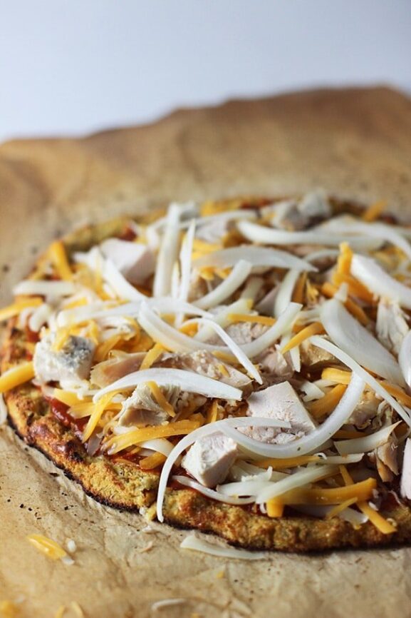 Chicken Enchilada Cauliflower Crust Pizza Cooking for Keeps