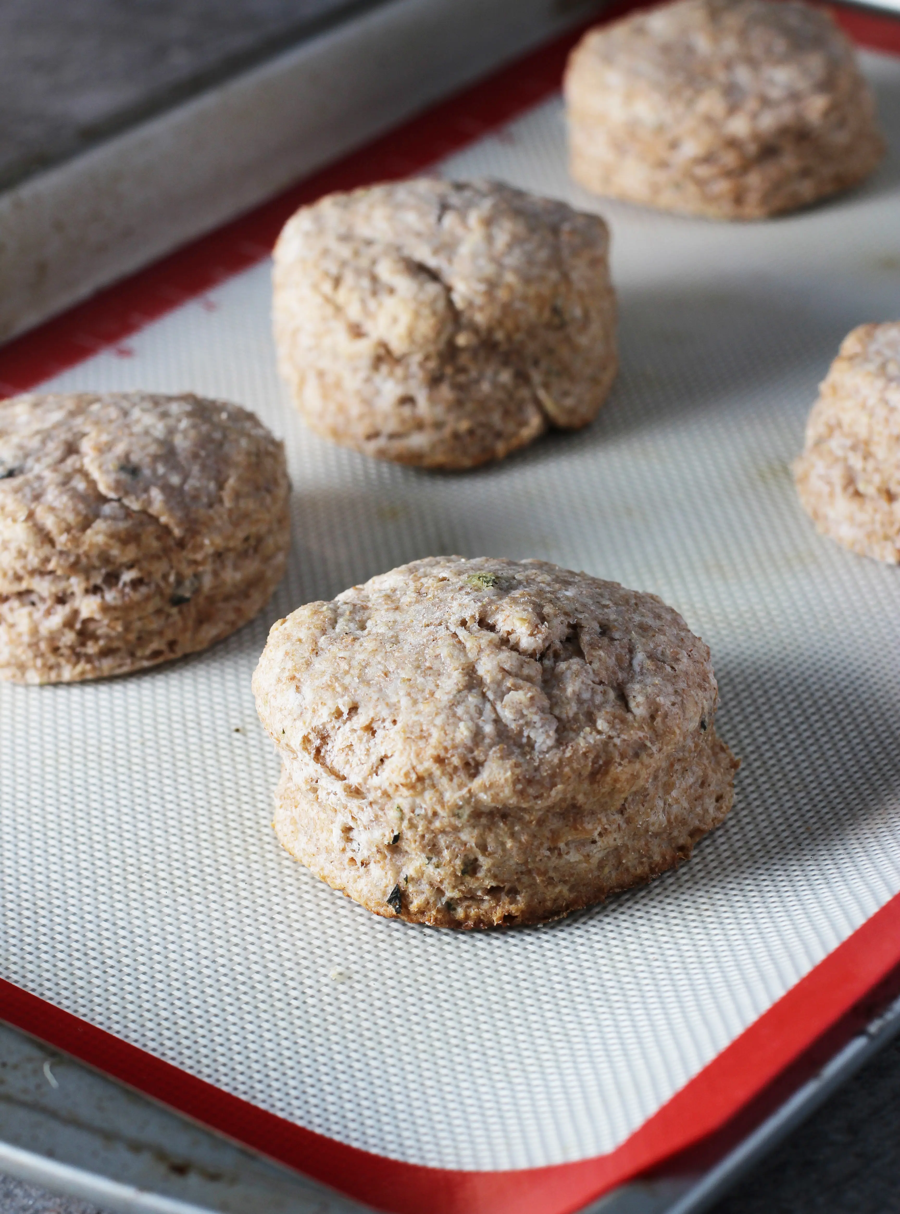 Skinny Biscuits and Gravy with Whole-Wheat Sage Biscuits via cookingforkeeps.com