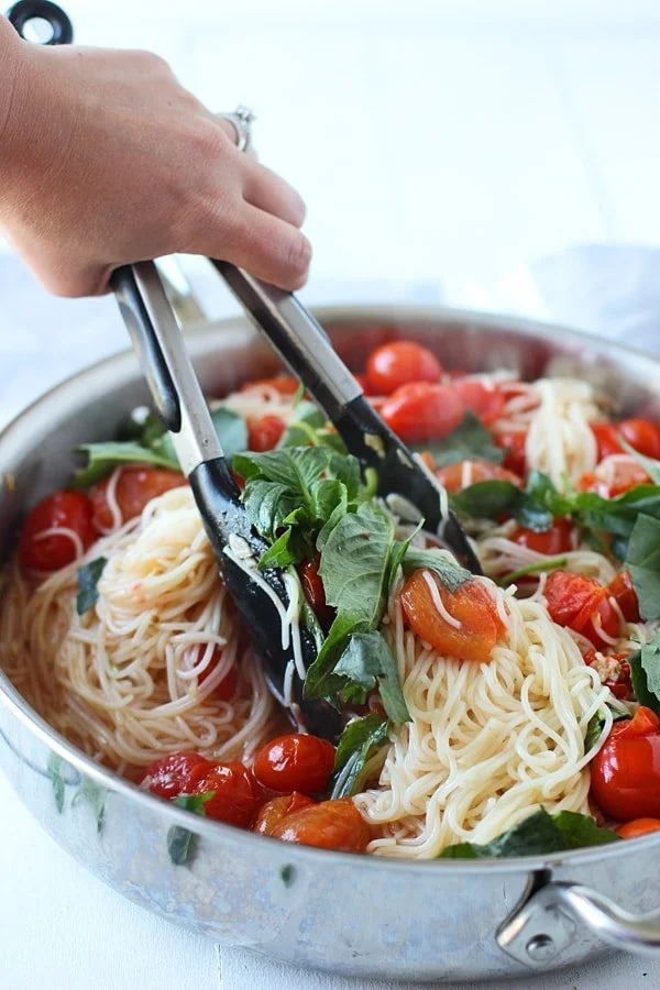 20 Minute Cherry Tomato and Basil Angel Hair 8