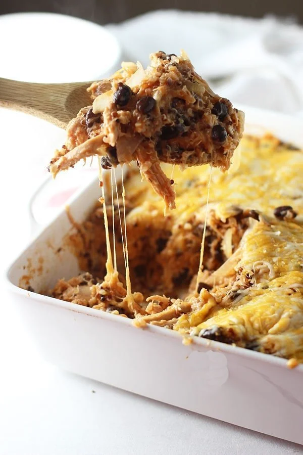 Cheesy Chicken Enchilada Quinoa Bake 4