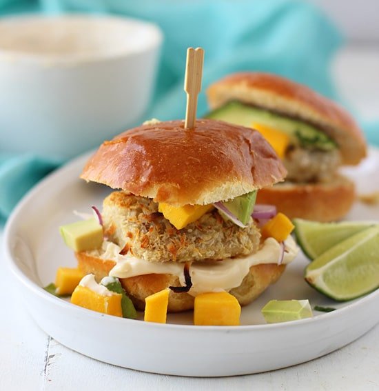 Coconut Crusted Mahi Mahi Sandwiches with Mango Guacamole and Cumin Lime Aioli PS2