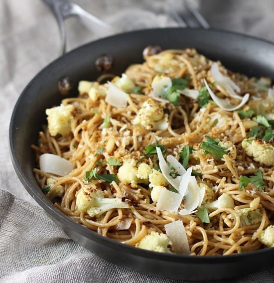 Spicy Whole-Wheat Spaghetti with Roasted Cauliflower, Brown Butter and Garlic PS2