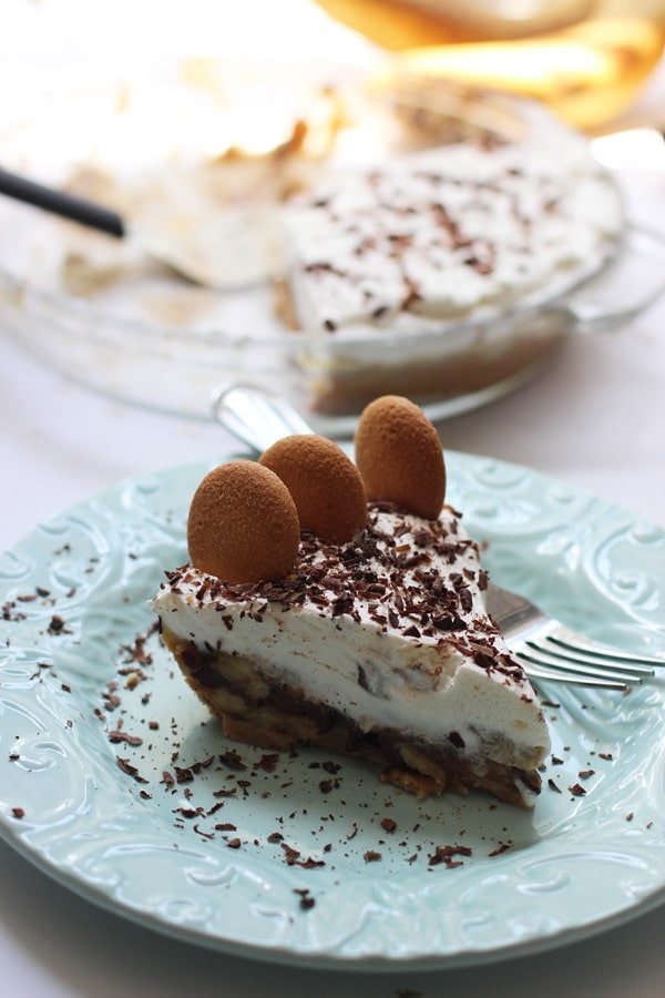 Banana Cream Pie with Chocolate Ganache and Vanilla Wafer Crust 4