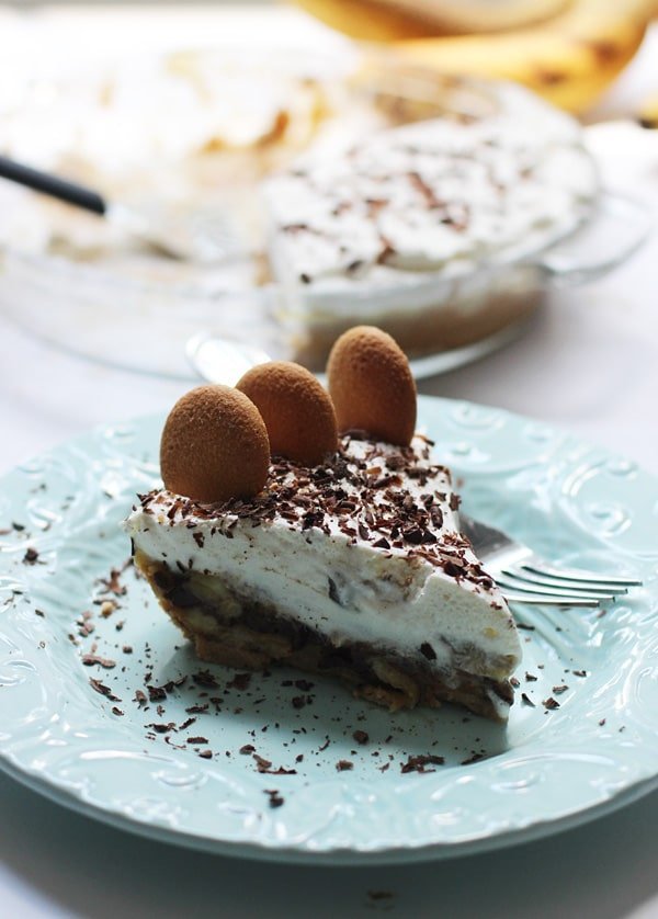 Banana Cream Pie with Chocolate Ganache and Vanilla Wafer Crust 6