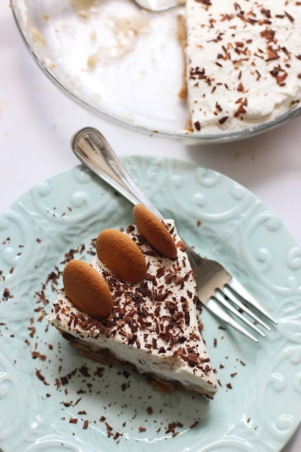 Banana Cream Pie with Chocolate Ganache and Vanilla Wafer Crust