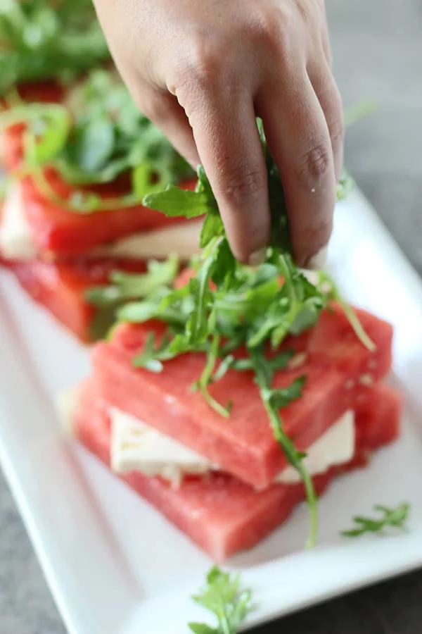 Grilled Watermelon & Feta Stacked Salad 8