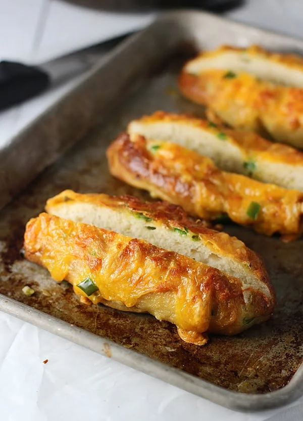 Jalapeno and Cheddar Pretzel Hot Dog Buns with Turkey Chili Cheese 6