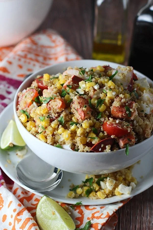 Lobster, Corn and Quinoa Salad with Lime Vinaigrette