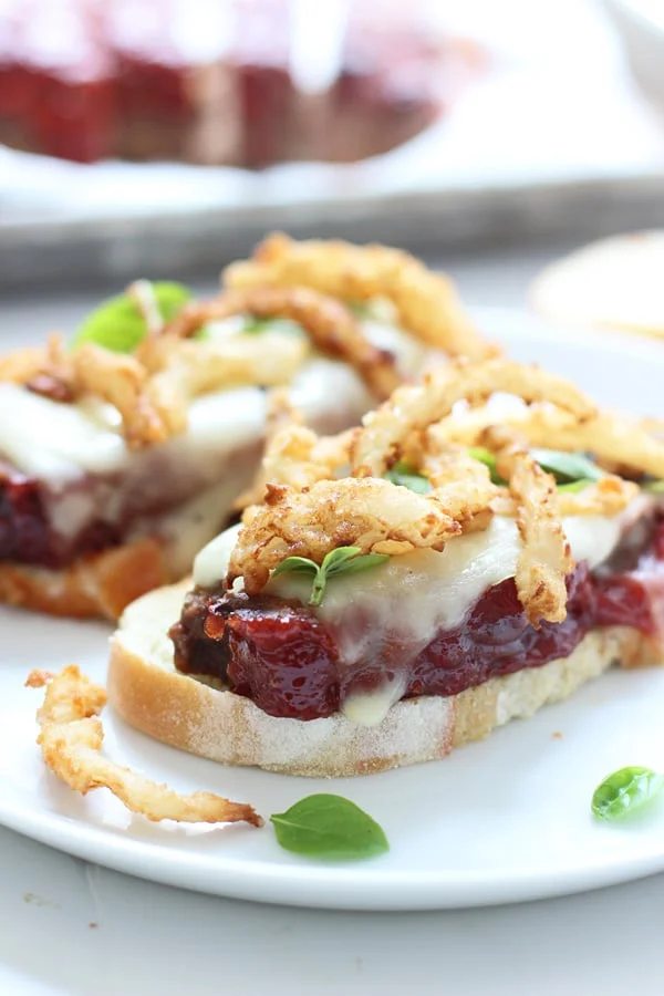 The Best Meatloaf + Meatloaf Sandwiches with Crispy Onions and Melted Mozzarella Cheese