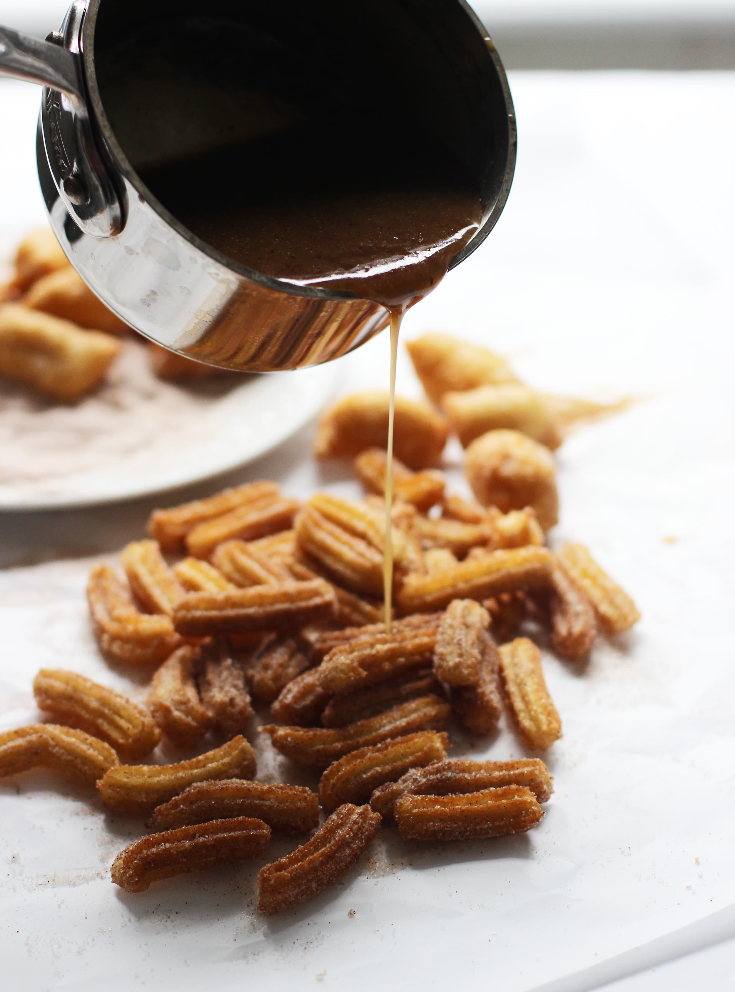Brown Butter Churro Fries with Three Minute Salted Brown Butter Caramel Drizzle