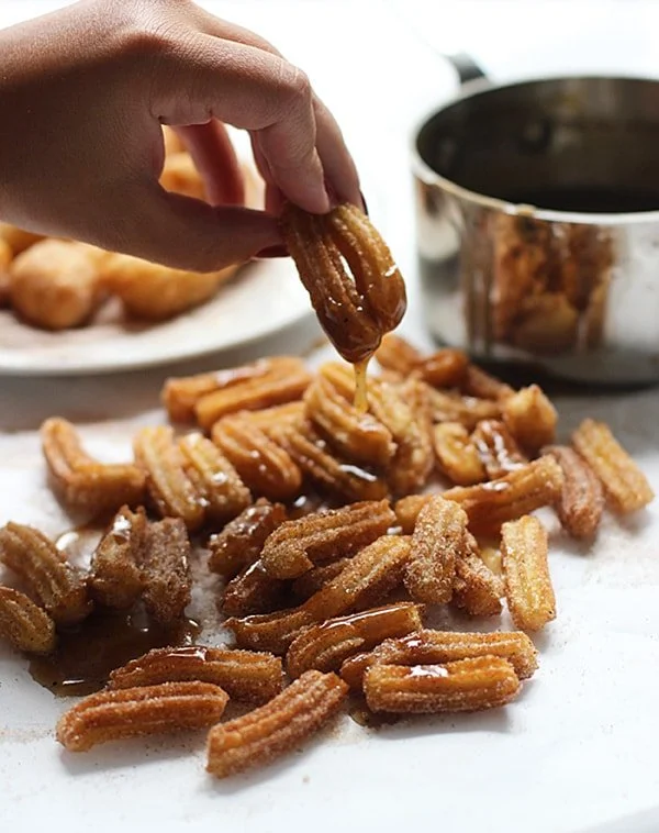 Brown Butter Churro Fries with Three Minute Salted Brown Butter Caramel Drizzle