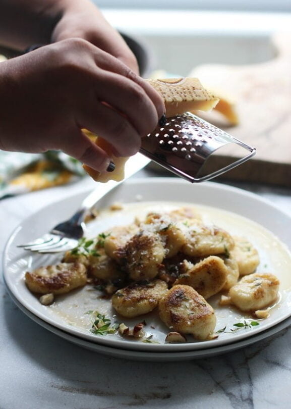 Crispy Gnocchi with Brown Butter, Thyme and Toasted Hazelnuts Cooking