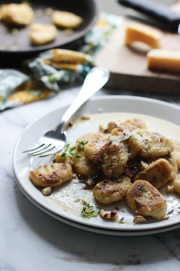 Crispy Gnocchi with Brown Butter, Thyme and Toasted Hazelnuts Cooking