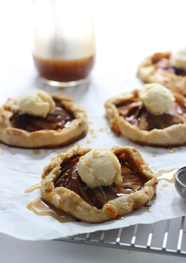 Individual Caramel Apple Galettes with Brown Butter via Cooking for Keeps 