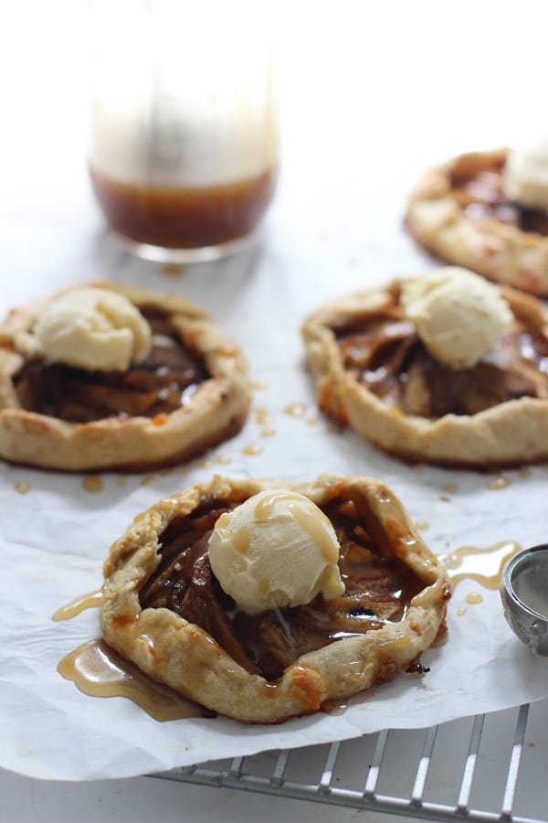 Individual Caramel Apple Galettes with Brown Butter via Cooking for Keeps