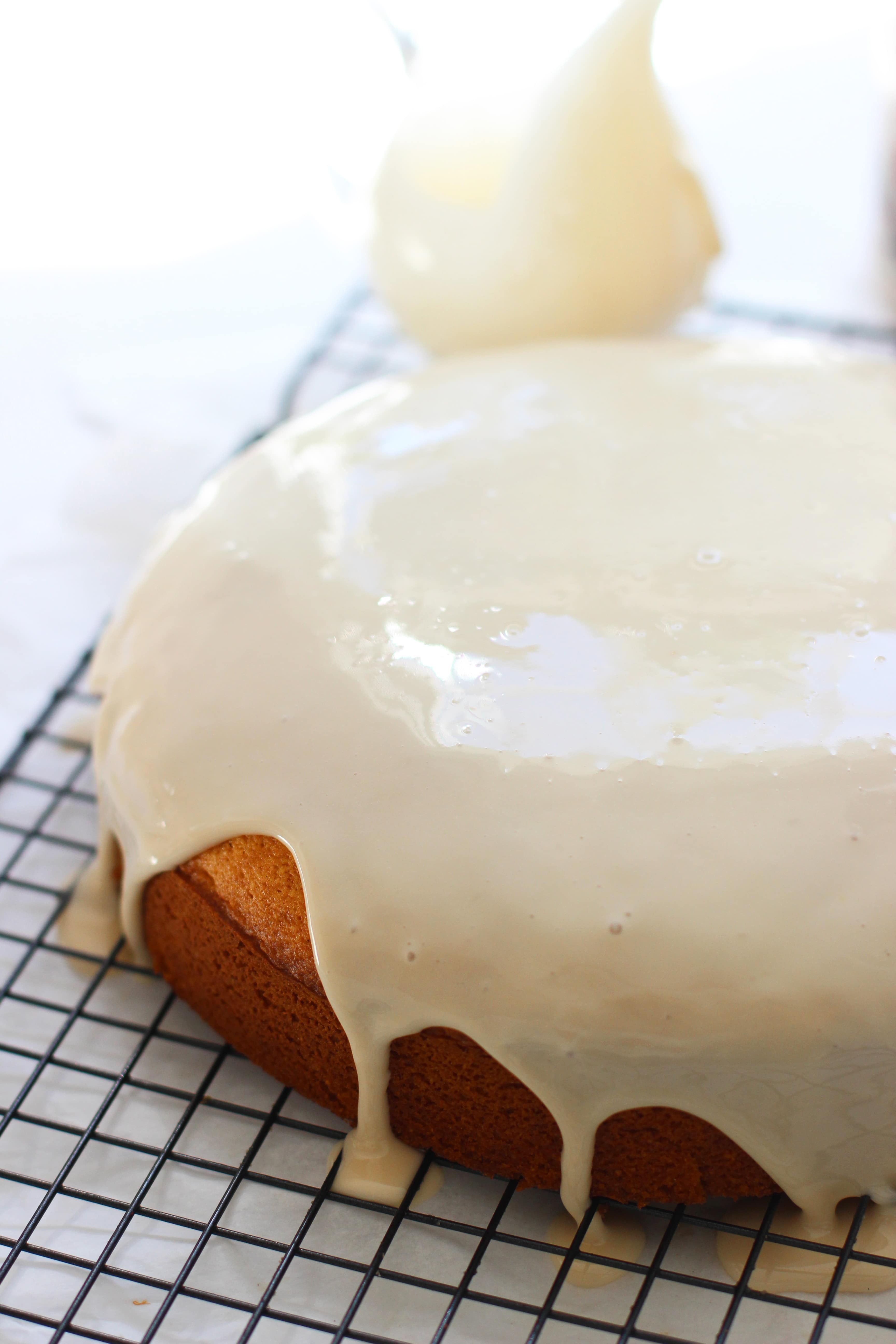 Pumpkin Olive Oil Cake with Brown Butter Glaze 