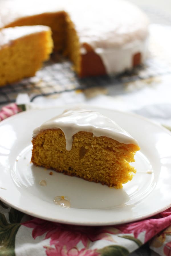 Pumpkin Olive Oil Cake with Brown Butter Glaze 