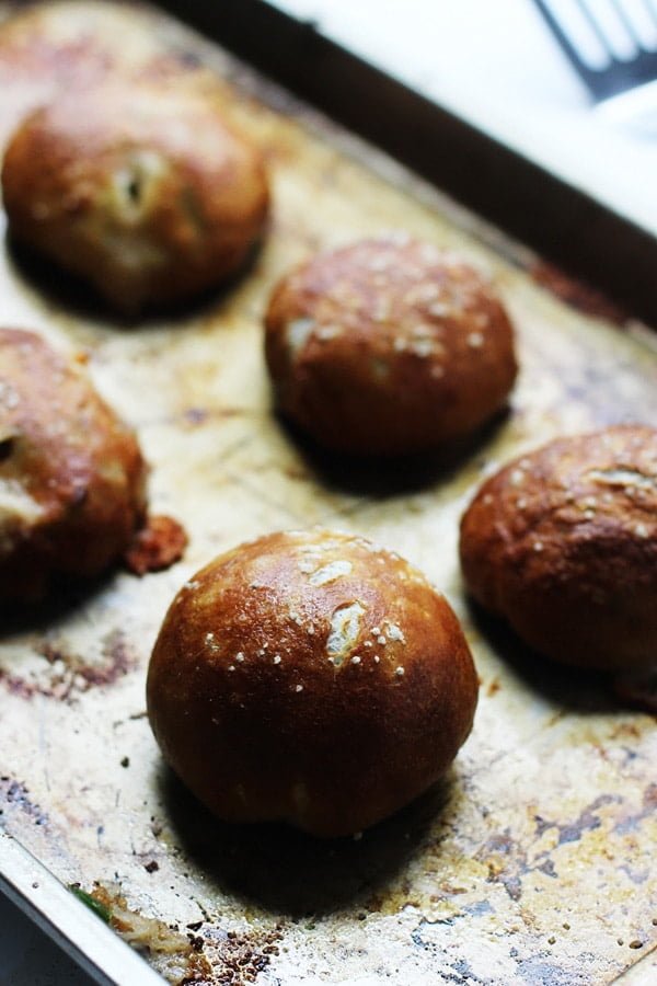 Philly Cheese Steak Pretzel Rolls 