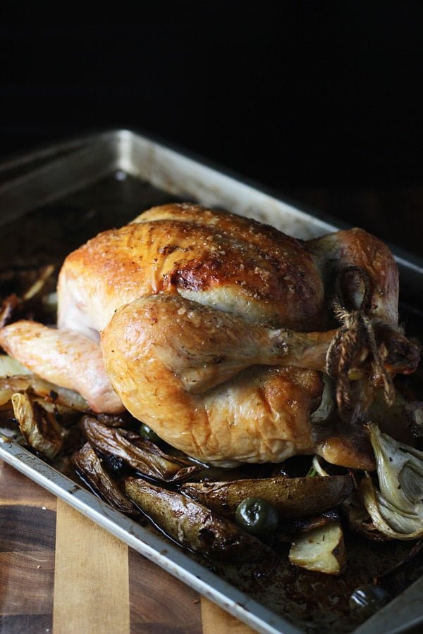 The Perfect Roast Chicken with Fennel and Olives 