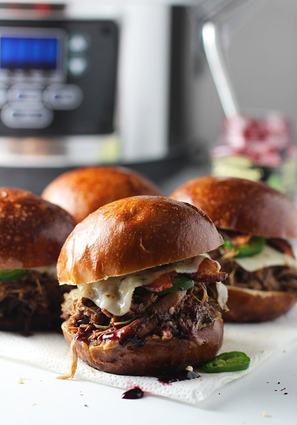 Slow-Cooker Blackberry and Jalapeno Chicken Sandwiches 